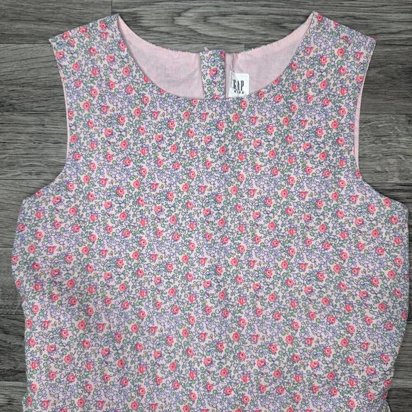 Gap Kids Little Girl's Drop Waist Floral Pink Dress w/ Tulle Slip Size L - Picture 3 of 10